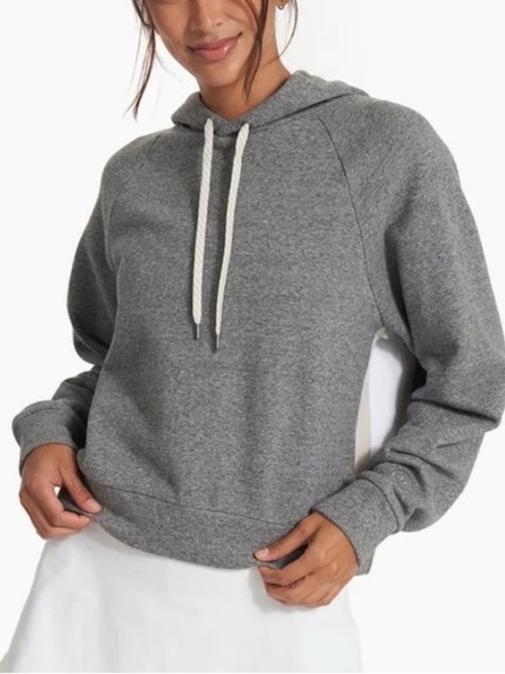 Sz M Vuori Colorblock Hoodie in heather grey